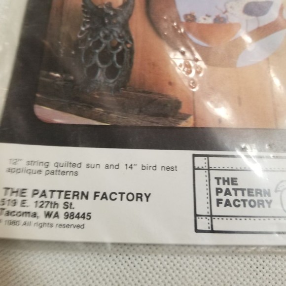1980 The Pattern Factory Sun and Bird Hoops applique pattern Pat032 - Picture 3 of 5
